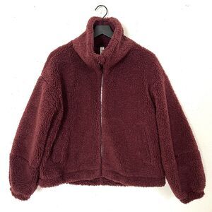 Lululemon Cinchable fleece zip up size 8 red merlot